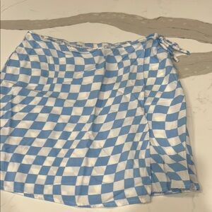 Blue and White Checkered Skirt